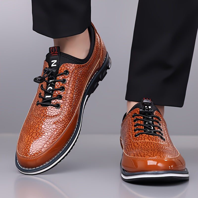 All Nations Emporium Crocodile Pattern Men Business Shoes