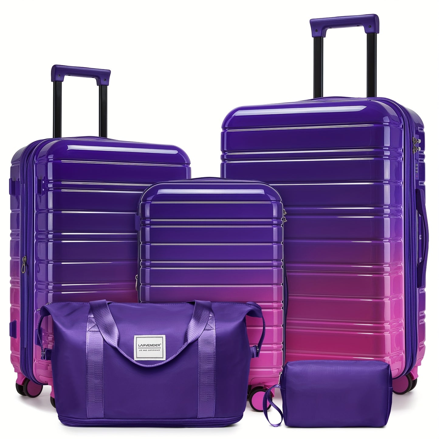 Hardside Luggage Set 5pc With Wheels PC ABS Lightweight