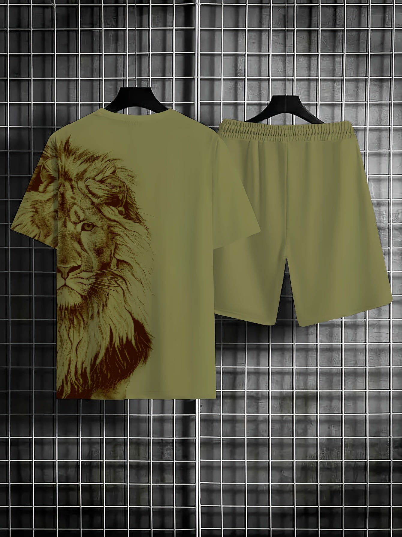 Mens Comfortable Two Piece Suit Shorts Short Sleeve T Shirt