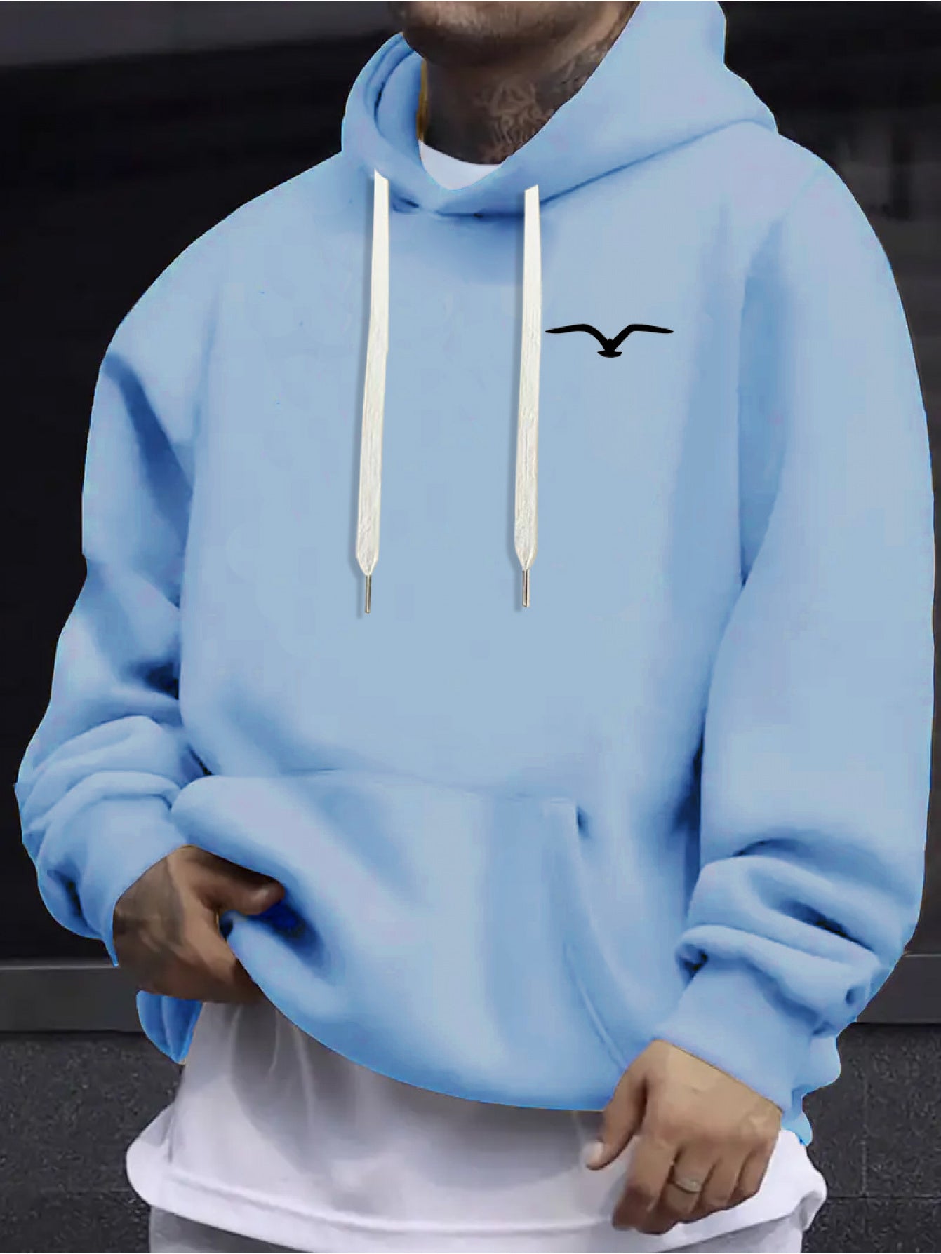 Idea Mens Heavyweight Hooded Sweatshirt Drawstring Hood