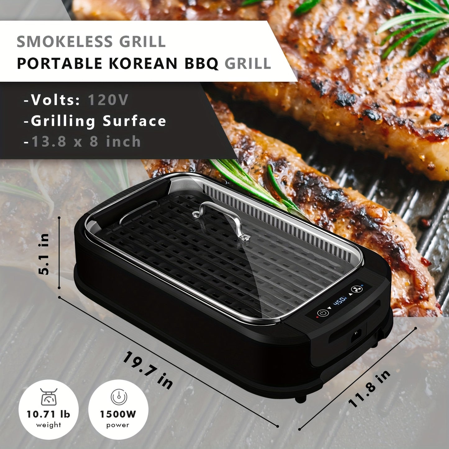 Commercial Electric Rotisserie Grill 1500W Turbo Extractor