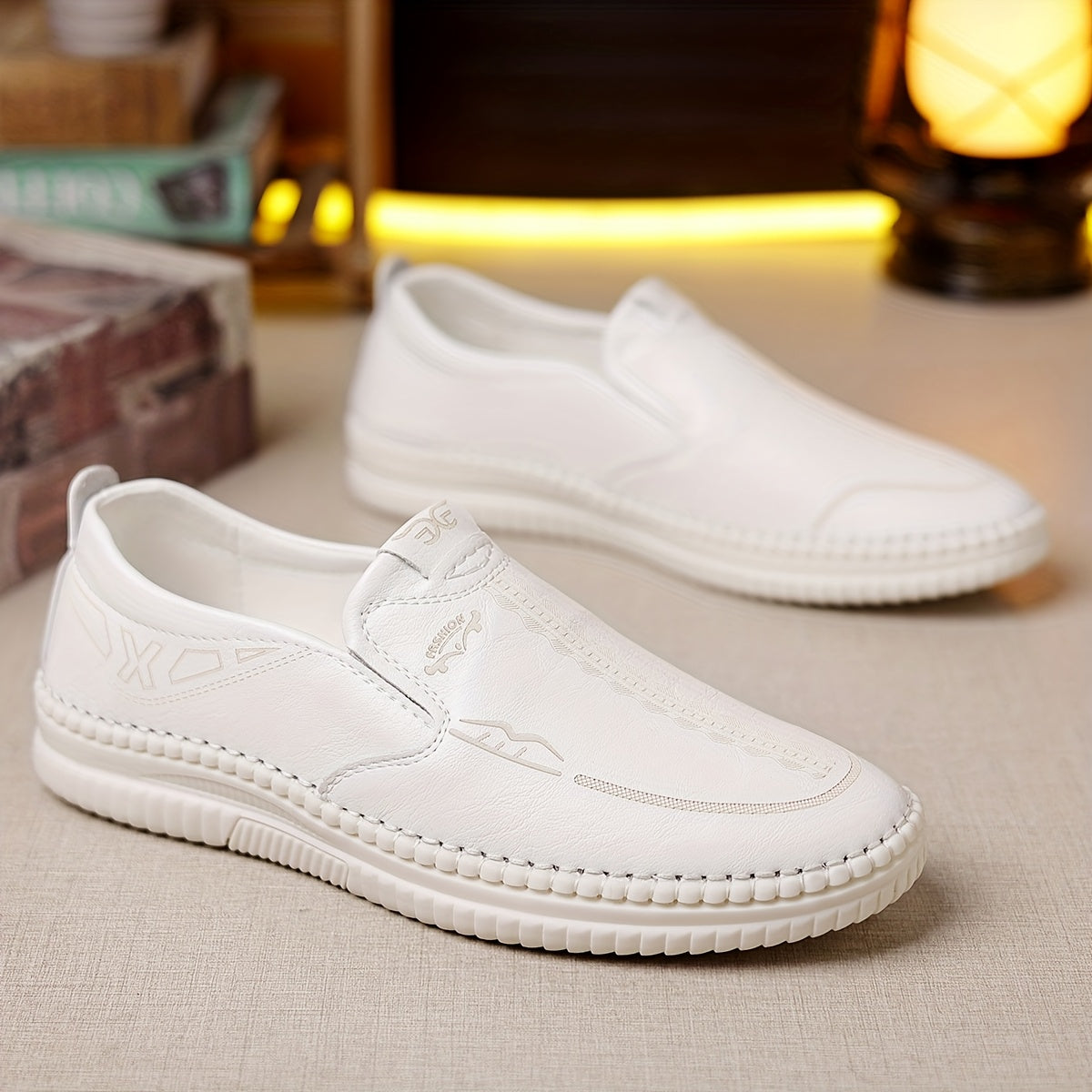 Men's Casual Slip On Shoes PU Upper Rubber Sole All Season