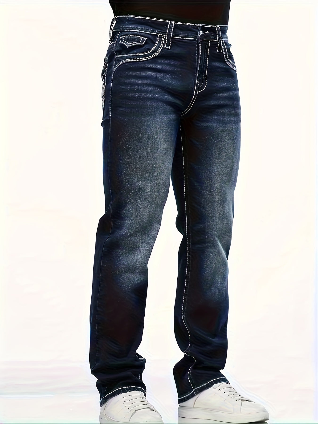 HME Heavy Stretch Denim Trousers For Men Built In Zipper