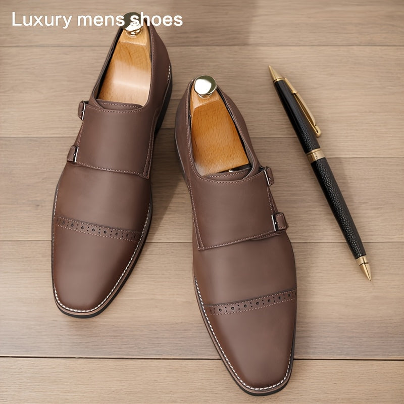 Mens Plus Size Fashion Formal Shoes Square Toe Casual
