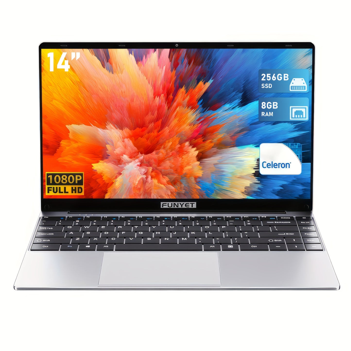 FUNYET Intel Celeron N5095 Laptop 8GB RAM 256GB SSD FHD