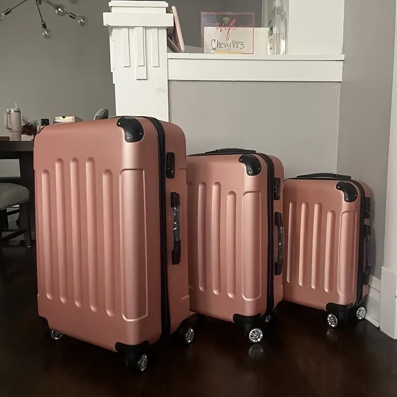 AutoForever 3 Piece ABS Hardshell Luggage Set With TSA Lock