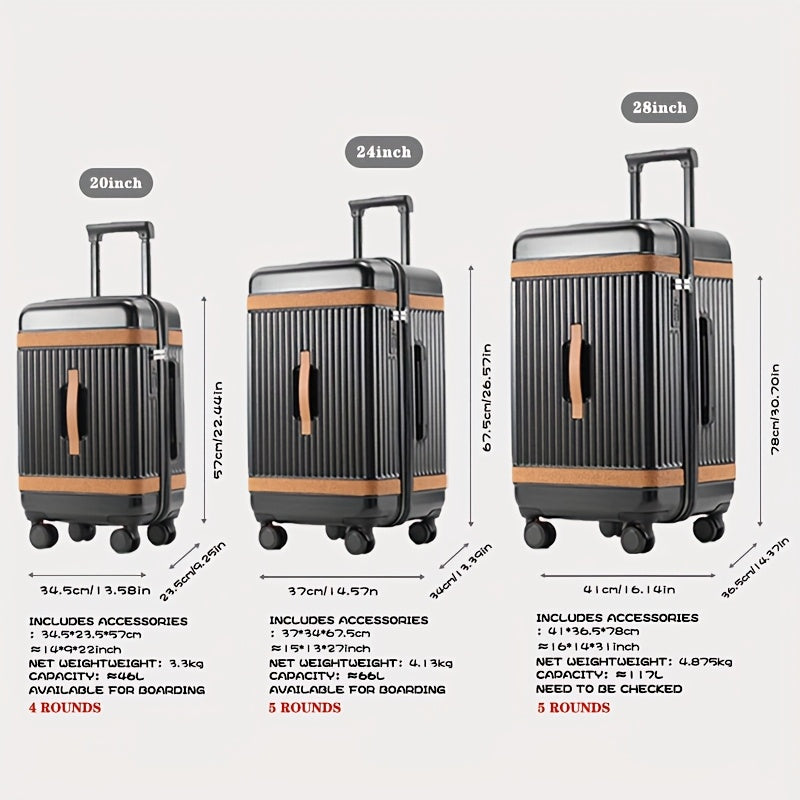 Capacity TSA Lock Suitcase With USB Port And 360 Wheels