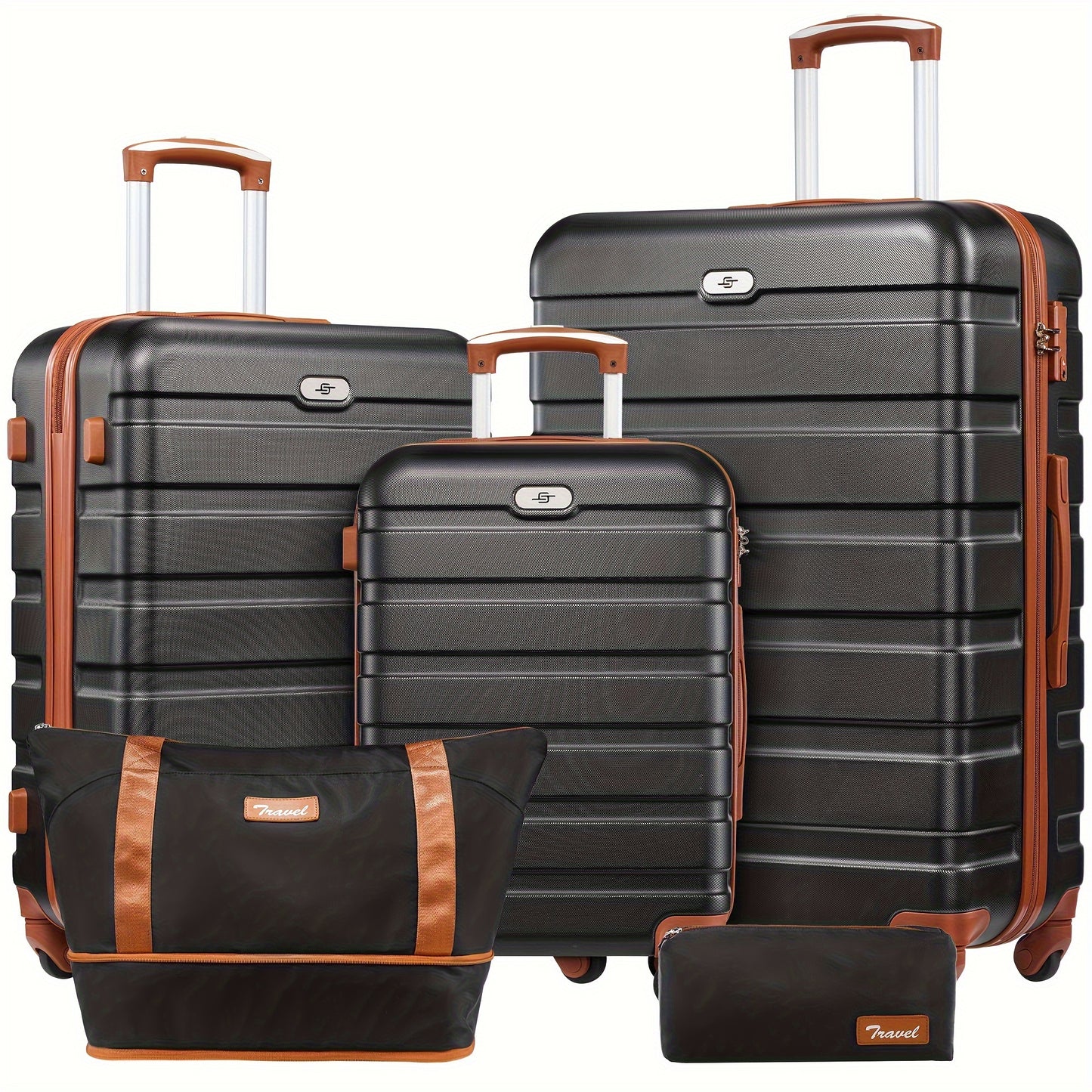 Sturdy Luggage Set With Expandable Duffle And Cosmetic Case