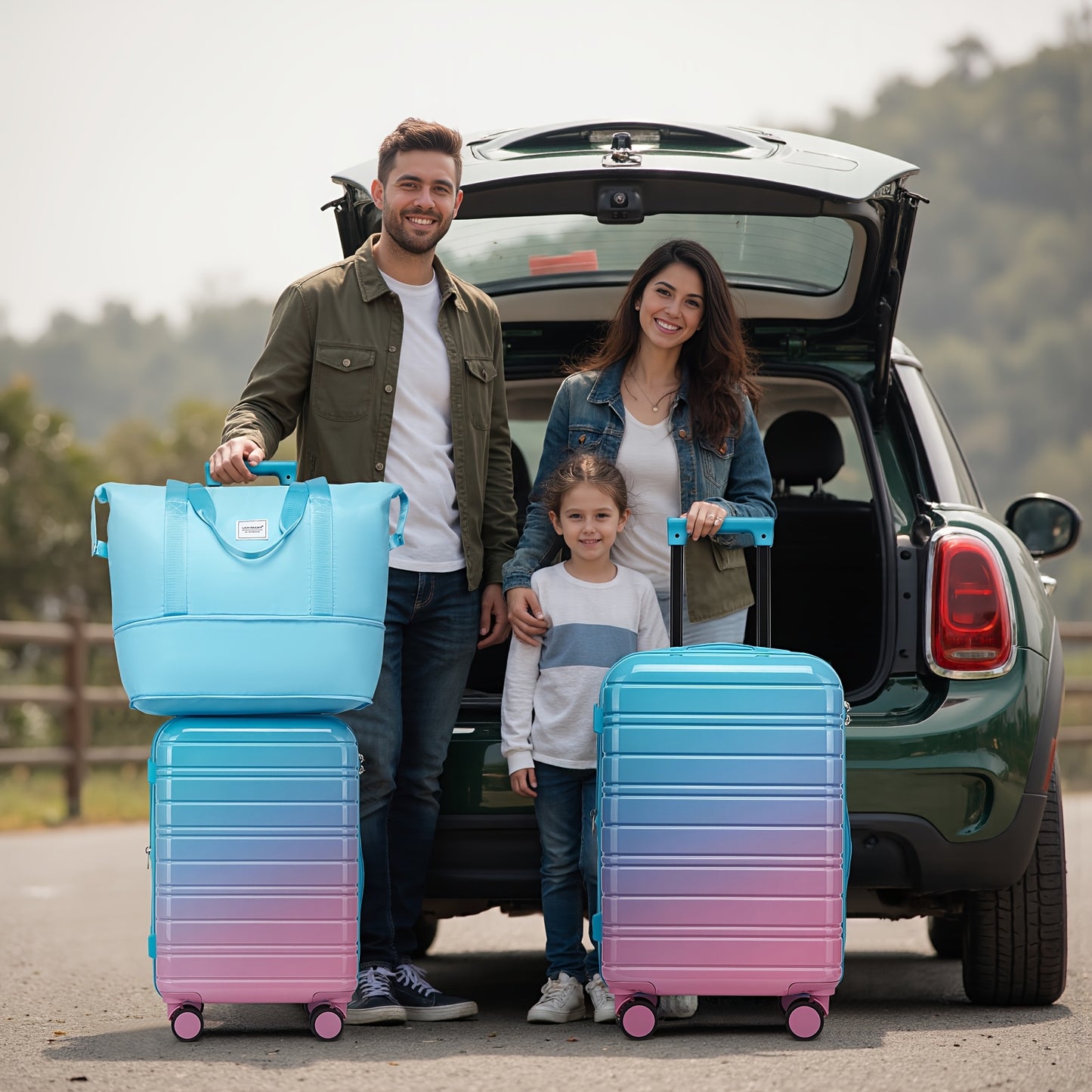 Hardside Luggage Set 5pc With Wheels PC ABS Lightweight