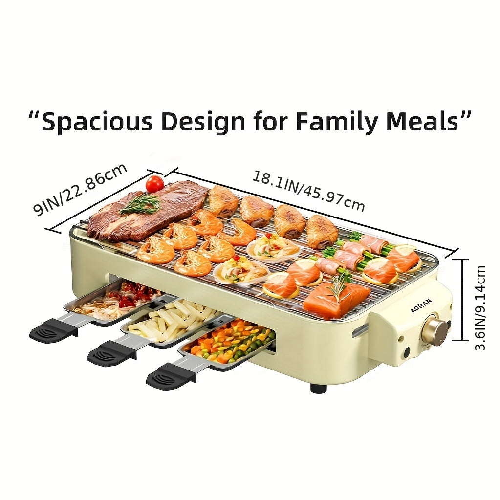 Aoran 2 In 1 Electric Grill And Skillet Nonstick Removable