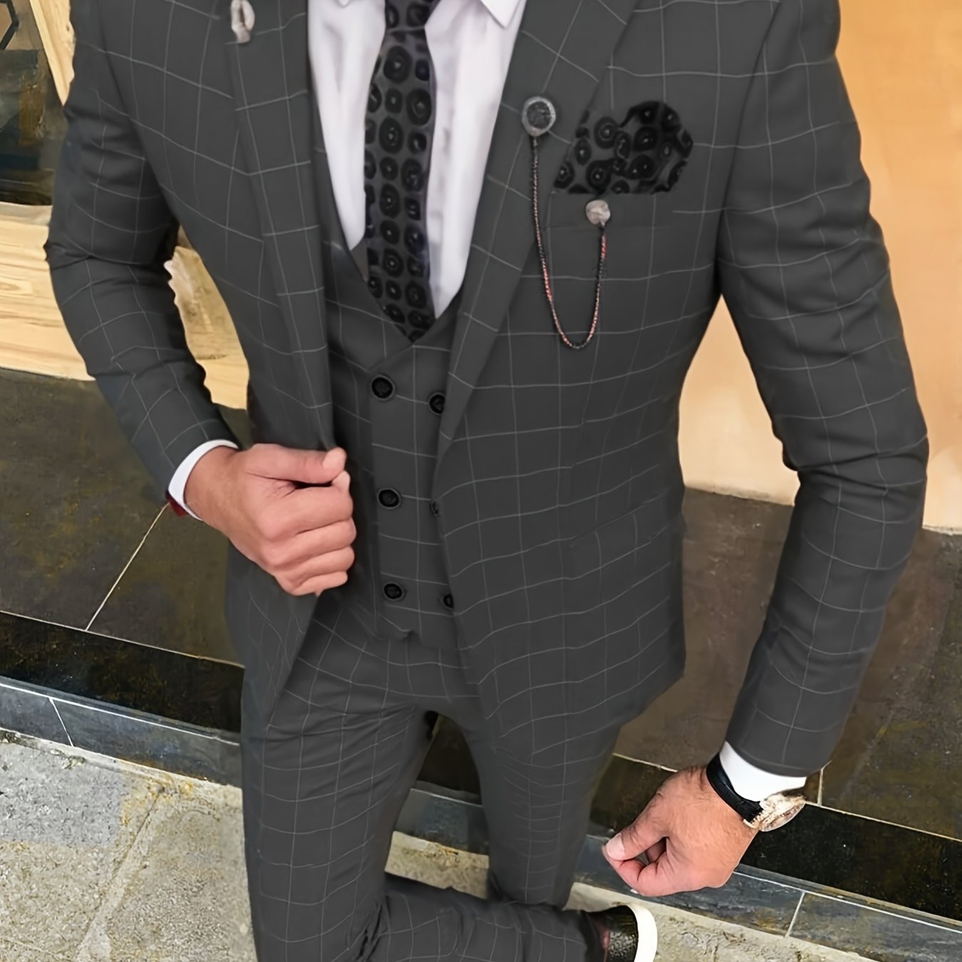Mens Stylish 3Piece Suits For Formal Wedding Bestman Prom