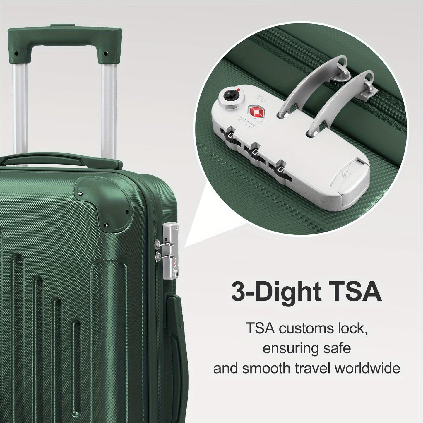 AUTOFOREVER ABS Carry On Luggage With TSA Lock And Wheels