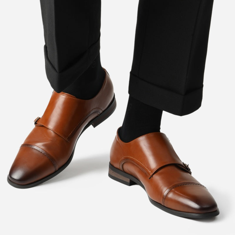 BRUNO MARC Mens Dress Loafers Slip On Monk Strap Shoes