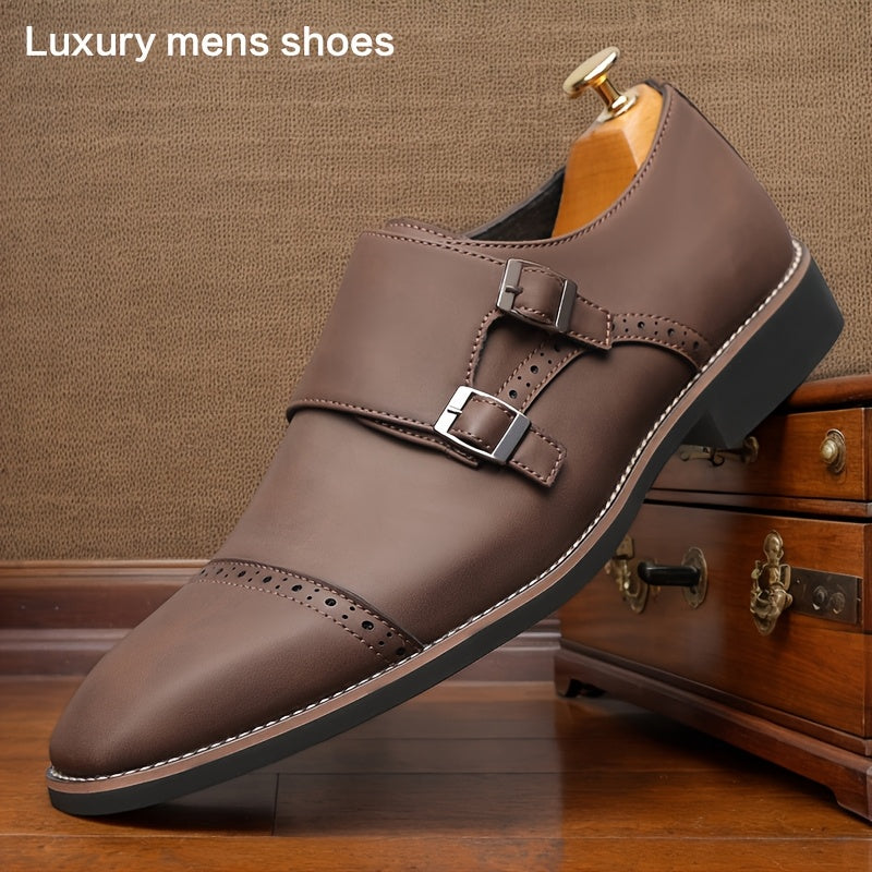Mens Plus Size Fashion Formal Shoes Square Toe Casual