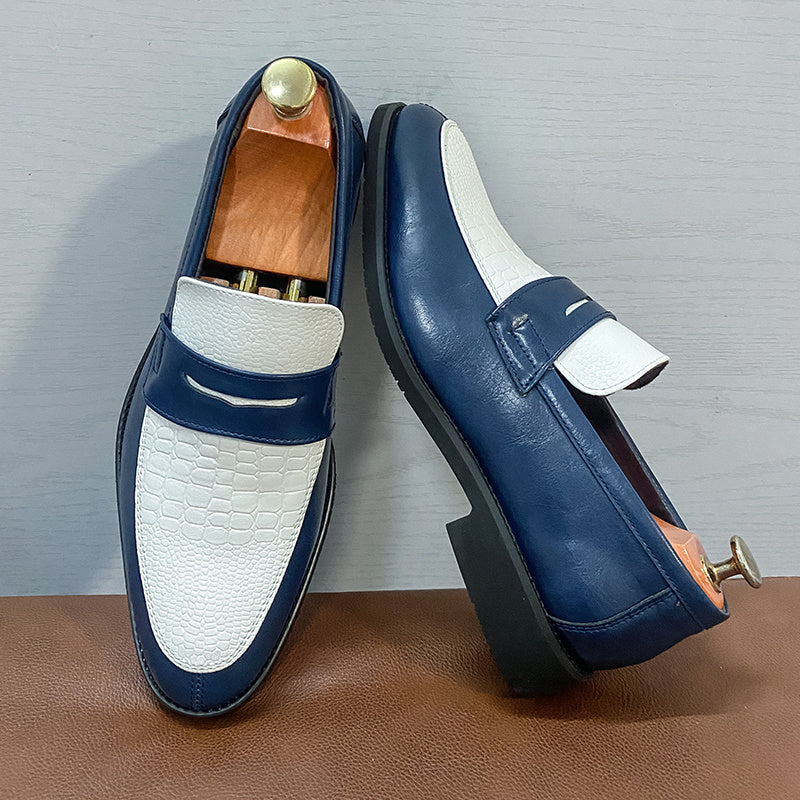 Two Tone Penny Loafers For Men Slip On Formal Shoes