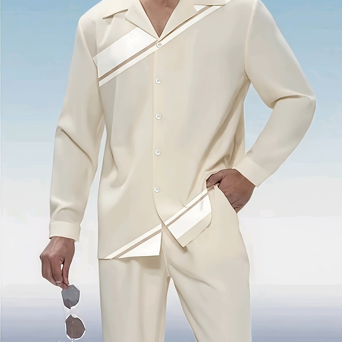 Halloween 2 Piece Men Long Sleeve Shirt And Trousers Set Outfit