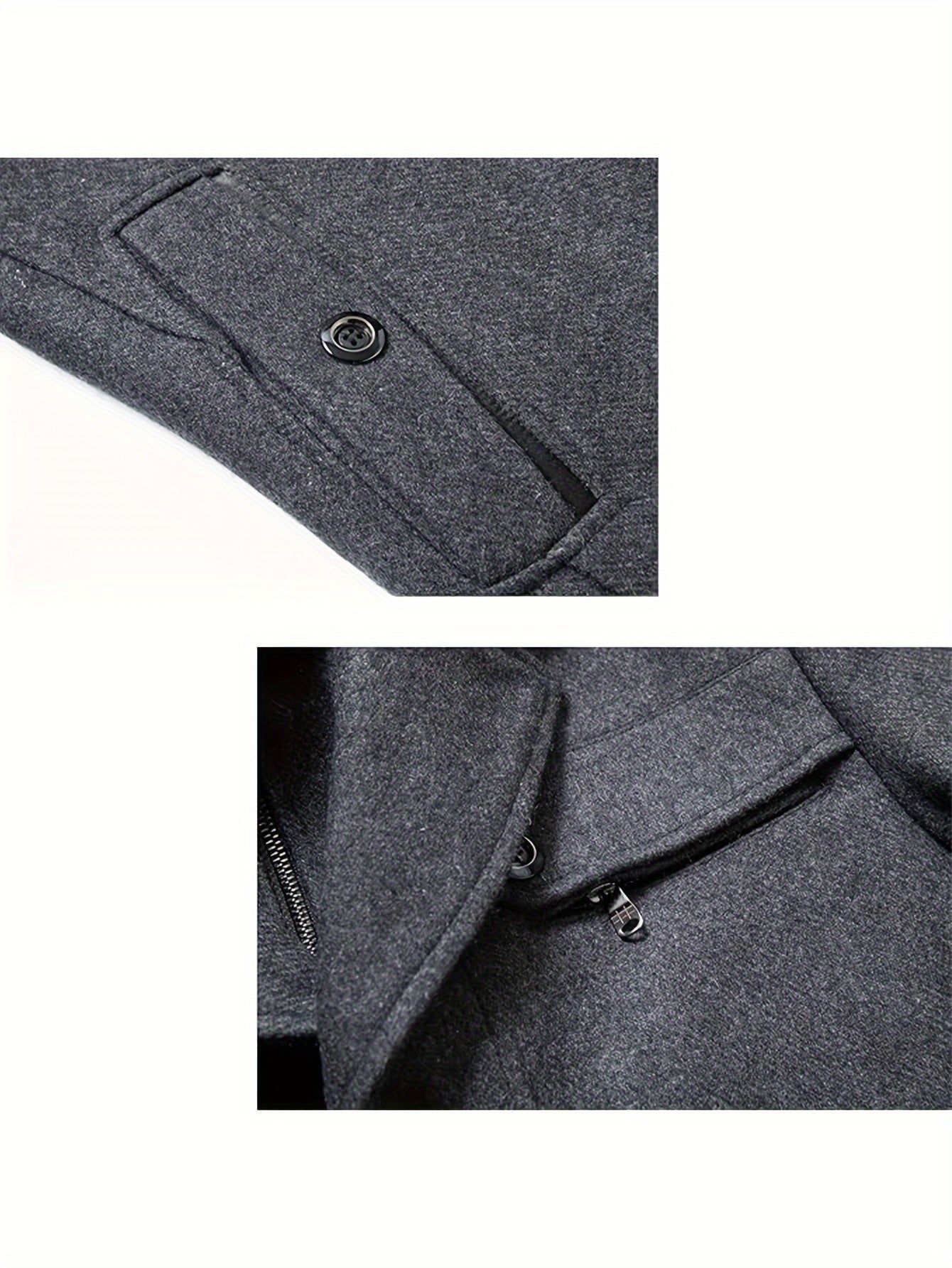 INVACHI Wool Blend Trench Coat With Detachable Scarf