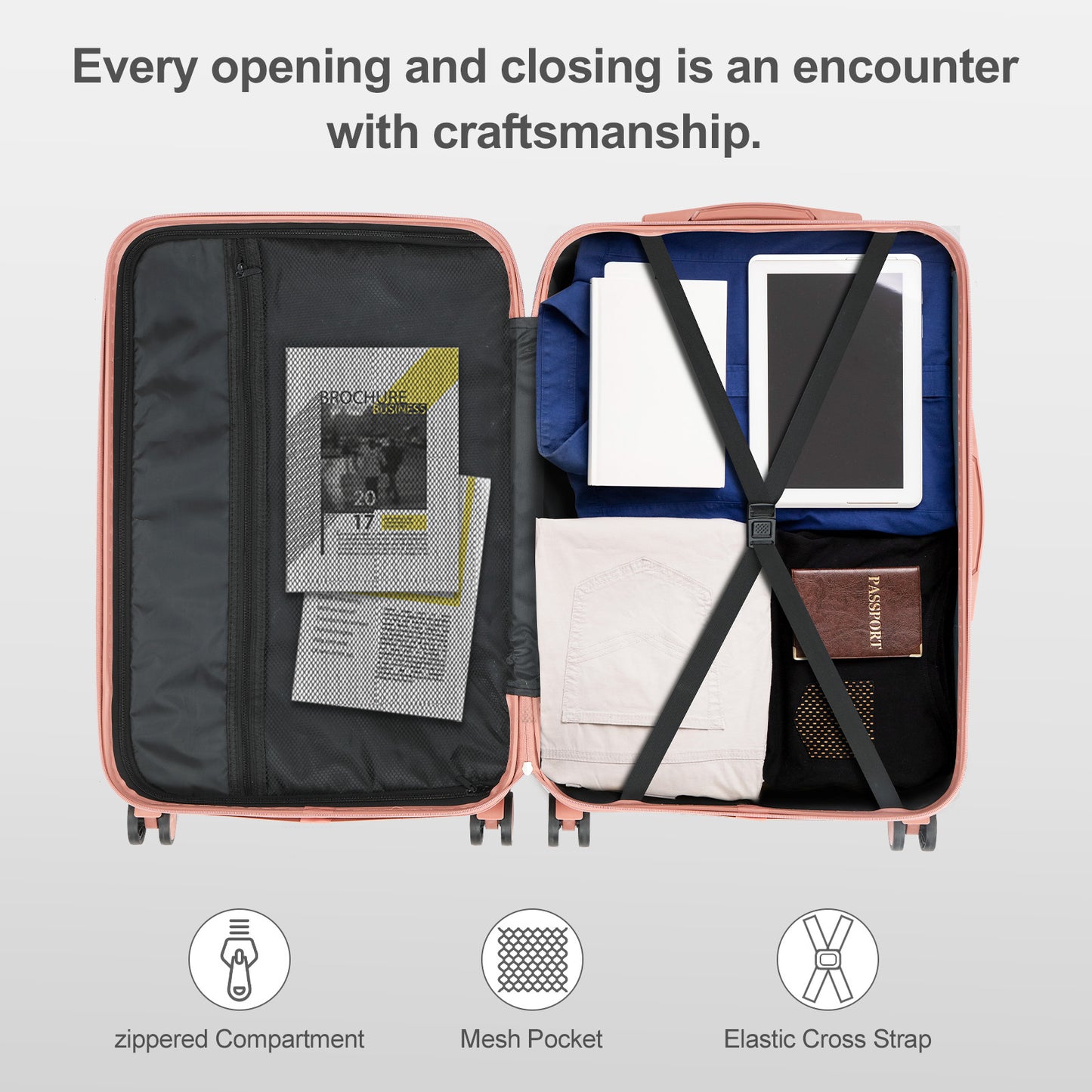 Sunroad Airline Approved ABS Hardside Luggage With TSA Lock