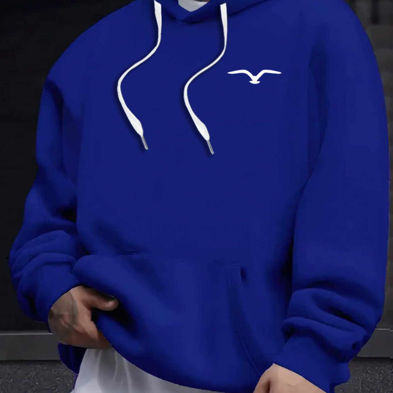 Idea Mens Heavyweight Hooded Sweatshirt Drawstring Hood