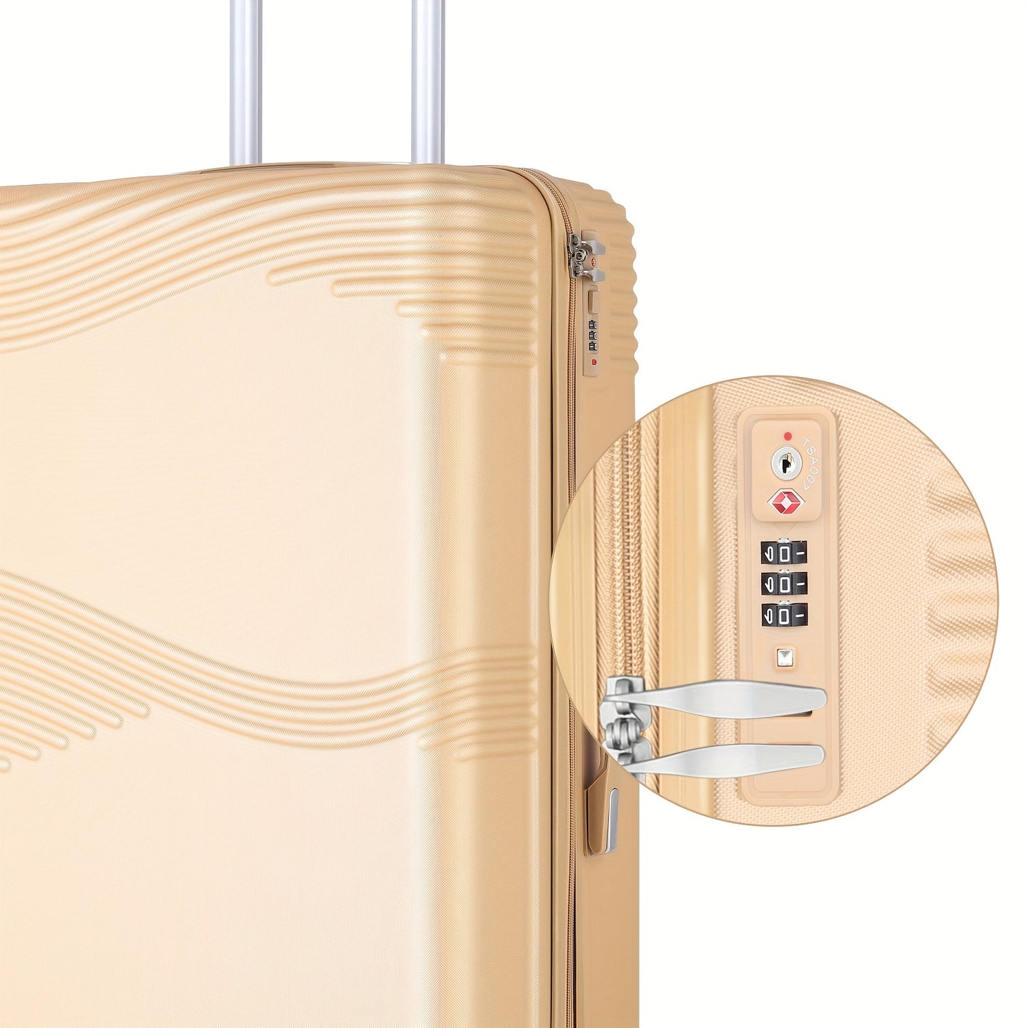 Durable ABS Hard Shell 3 Piece Suitcase Set With 360 Wheels