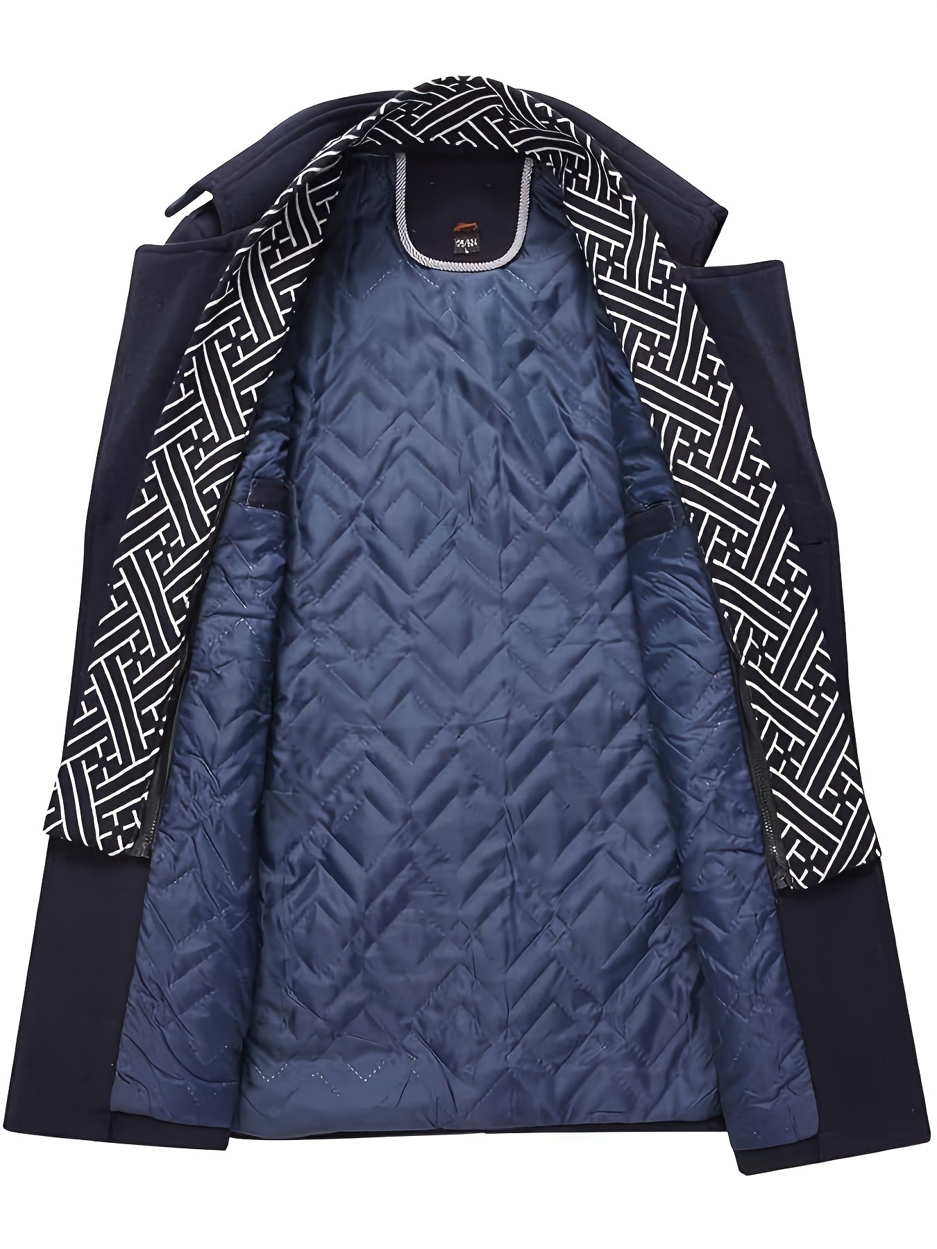 MSOPCCA Mens Velvet Blend Coat Trench With Detachable Scarf