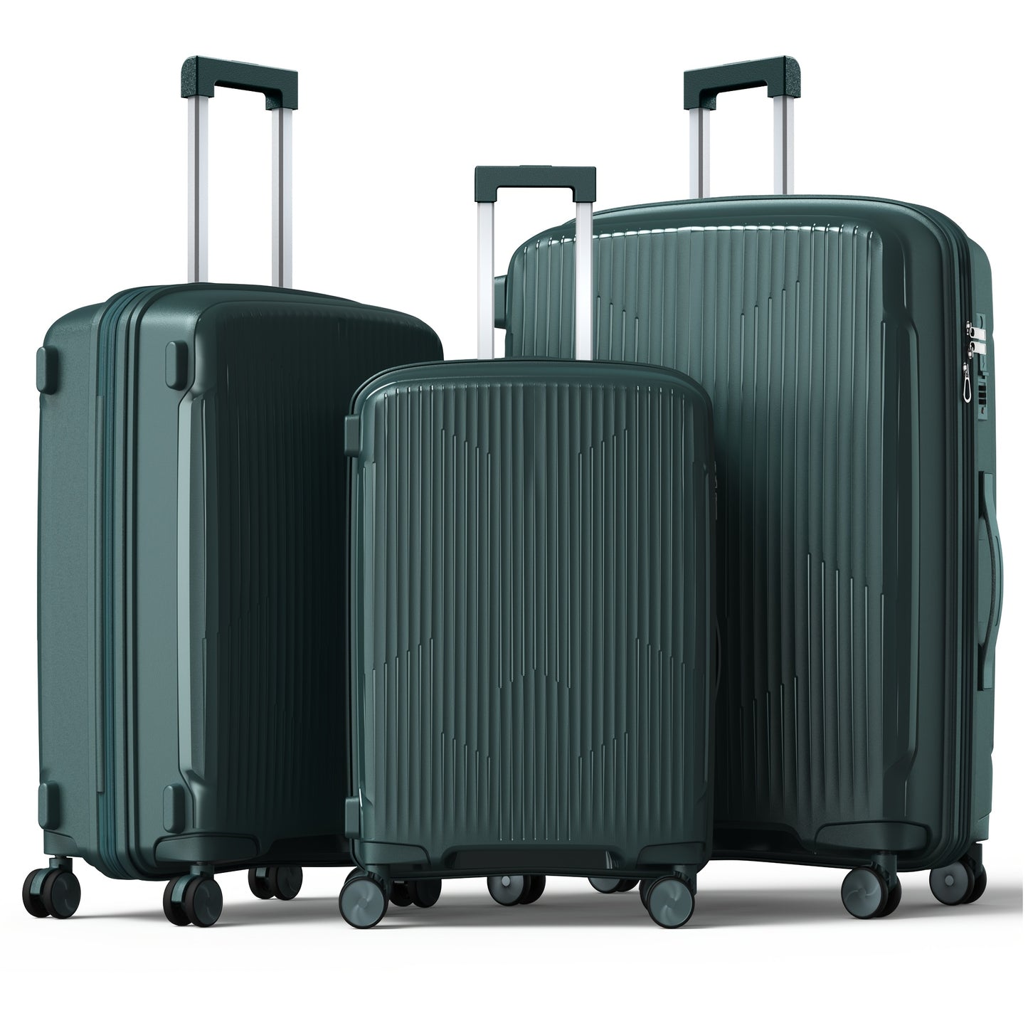 NAZHURA 3pc Luggage Set Hardshell Spinner Wheels Case Lock
