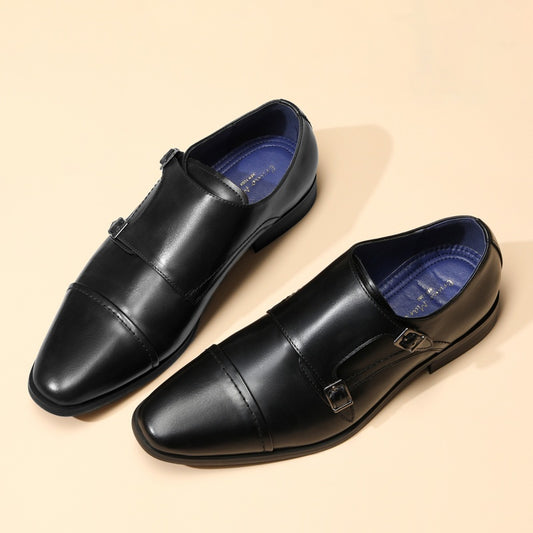 BRUNO MARC Mens Dress Loafers Slip On Monk Strap Shoes