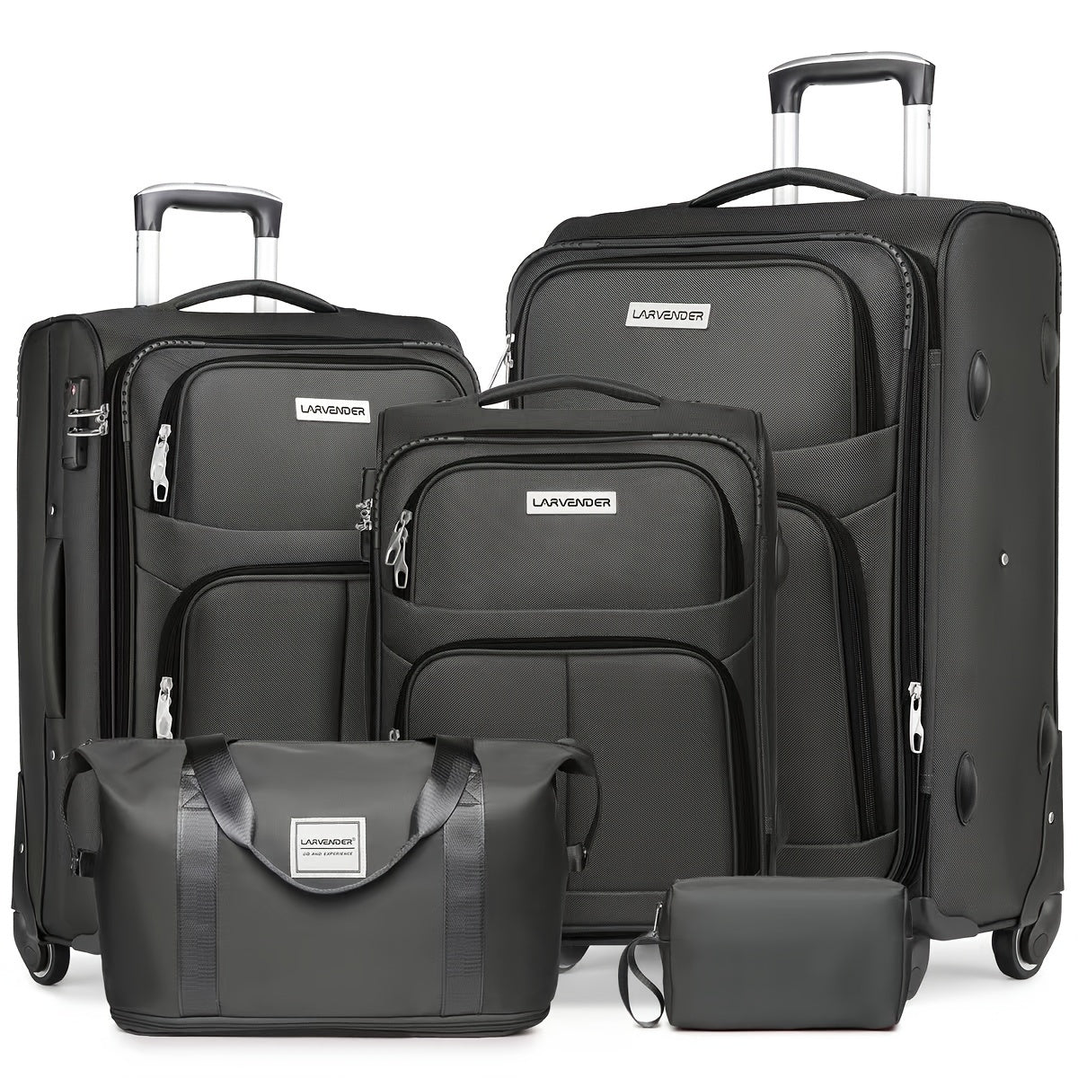 4 Piece Softside Luggage Set With Expandable Spinner Wheels