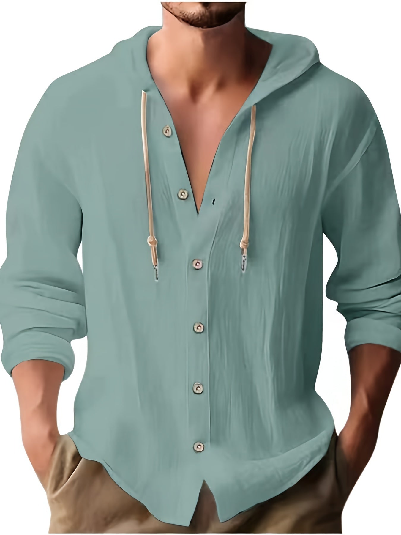 SCACTO Hooded Mens Sports Casual Shirt For Weekend Wear