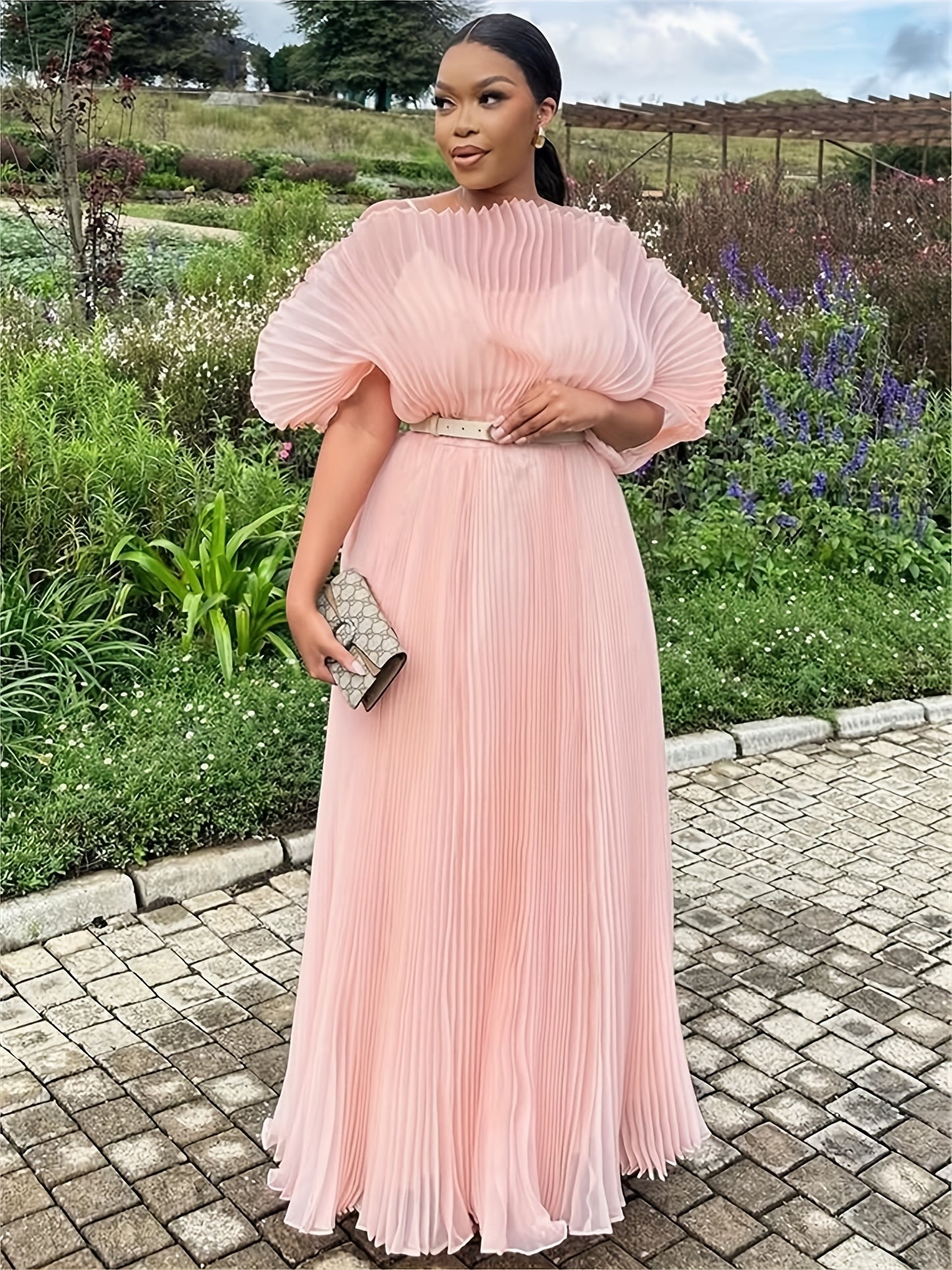 Pleated Maxi Dress Formal Mesh Naija Styles And Fashion