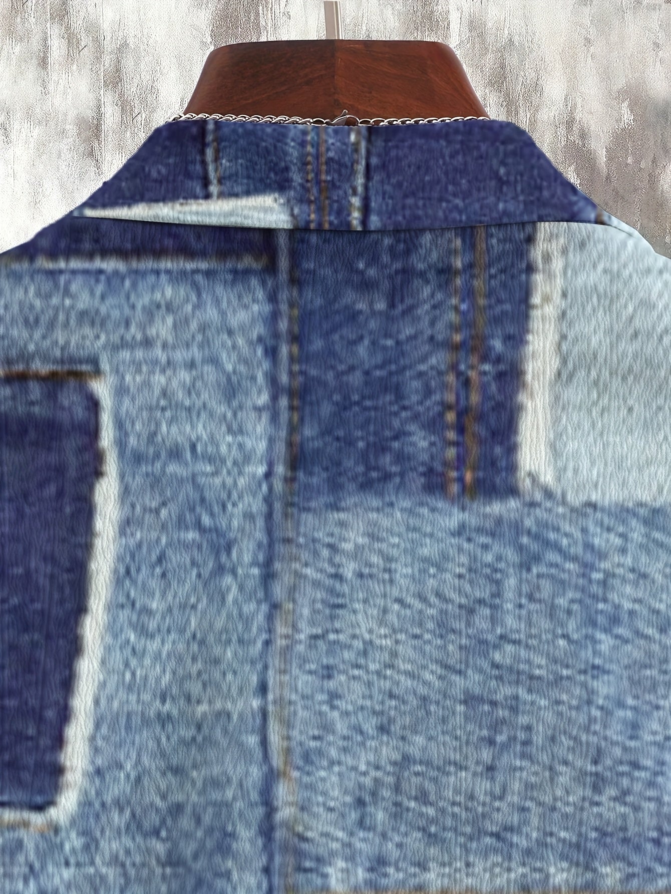 Casual Summer Shirt And Shorts Set For Men Faux Denim