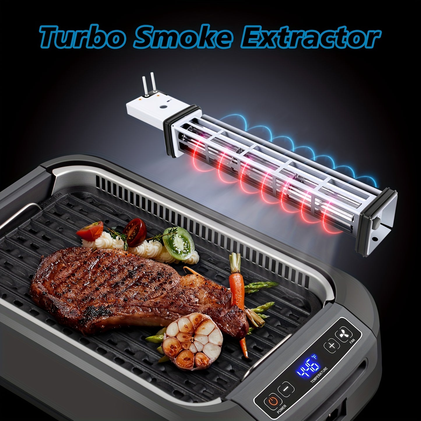 Smokeless Indoor Grill 1500W With LED Display And Extractor