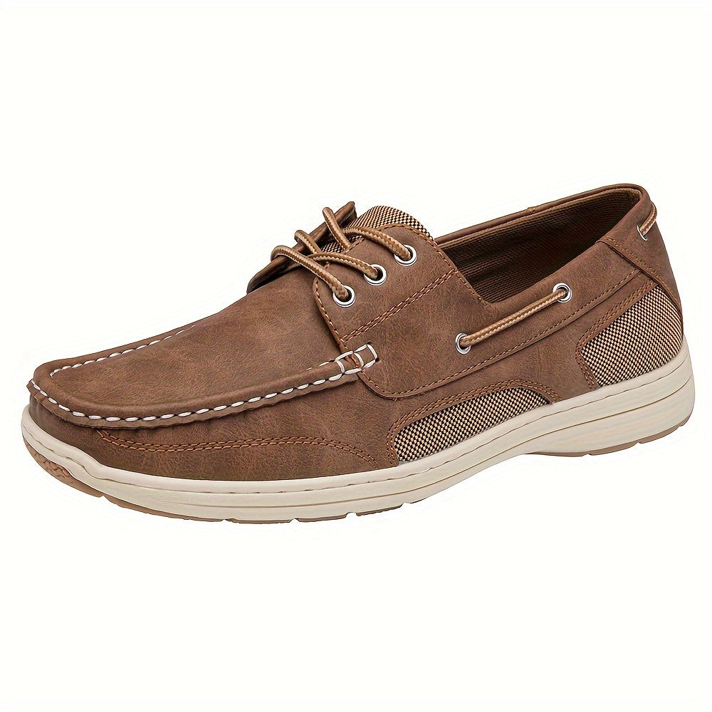 VOSTEY Men's Penny Loafer Slip On Boat Shoes Three Eye