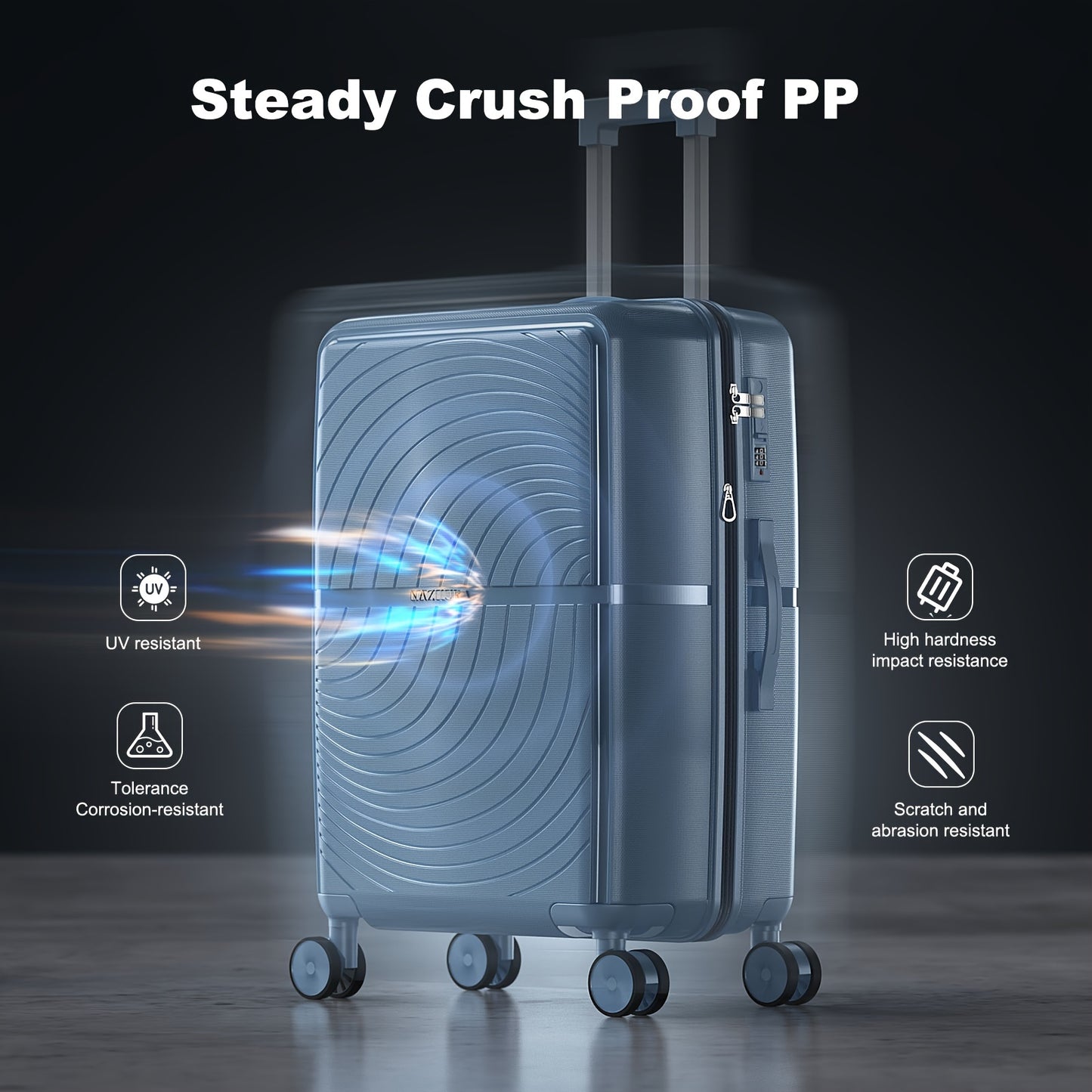 Nazhura 3 Piece Hardside Luggage Set Premium Travel Gear