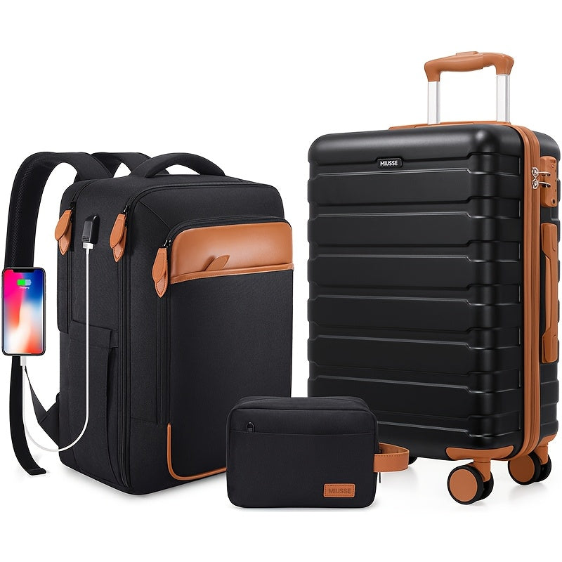 Hybrid Hardside Luggage Set With Spinner Wheels Carry On