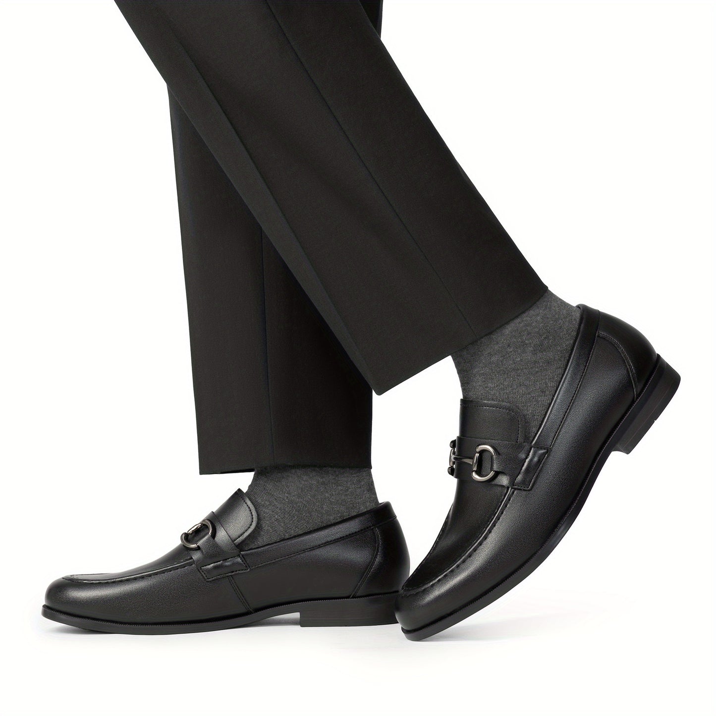 BRUNO MARC Men Classic Slip On Penny Loafers With Buckles