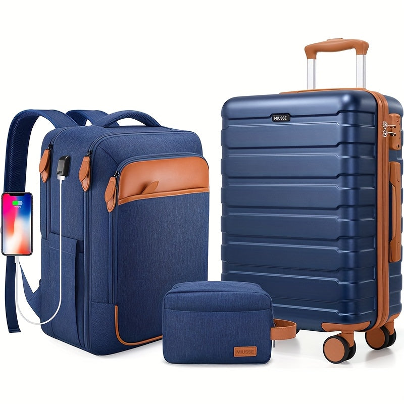 Hybrid Hardside Luggage Set With Spinner Wheels Carry On