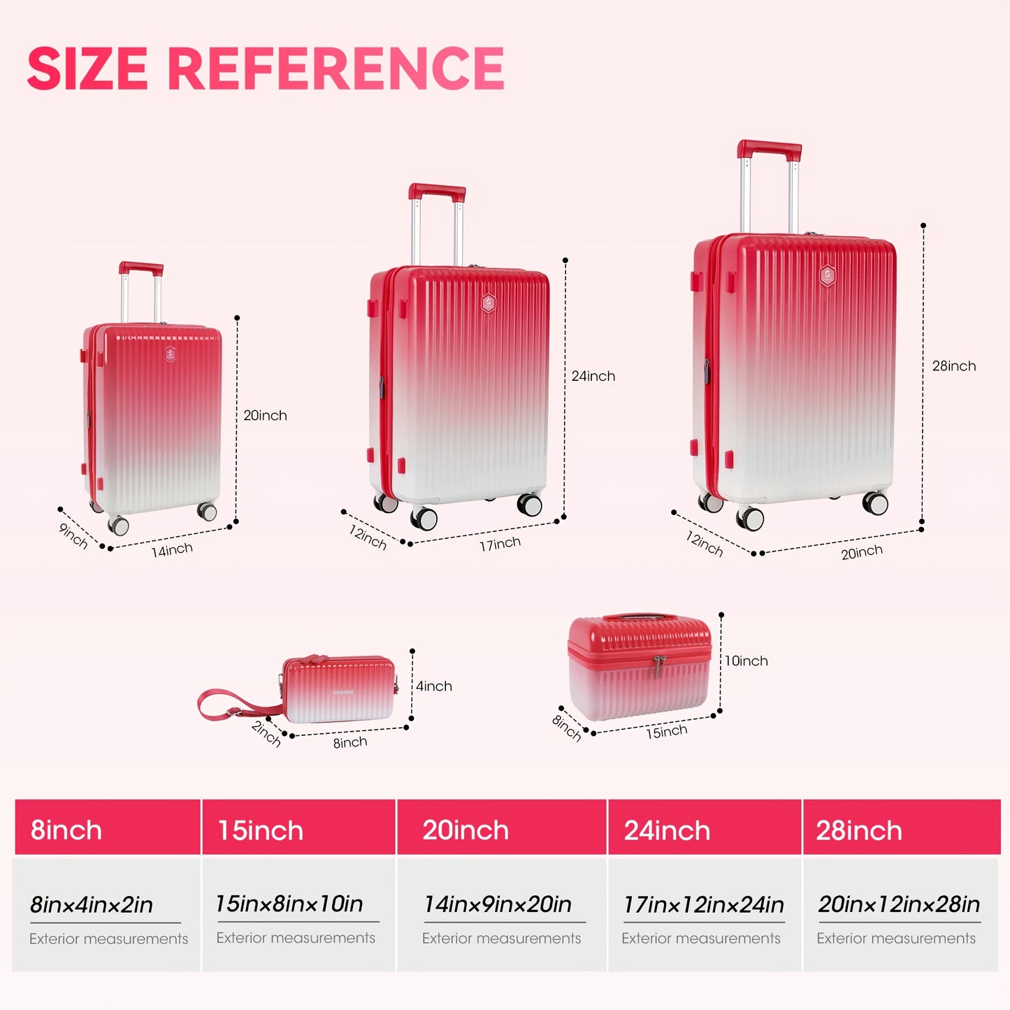 Expandable Hard Shell Luggage With Spinner Wheels TSA Lock