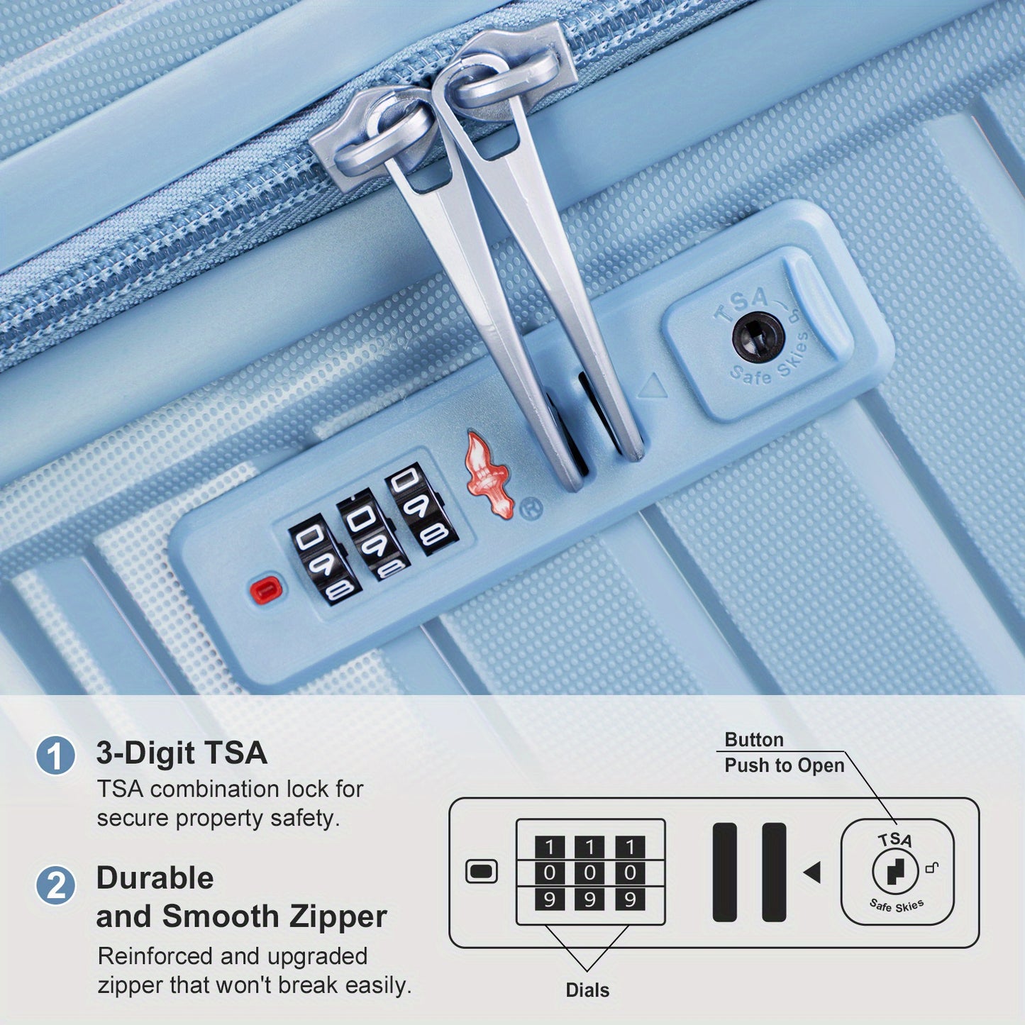 Motorhot Hardshell Luggage Set With TSA Lock And Wheels