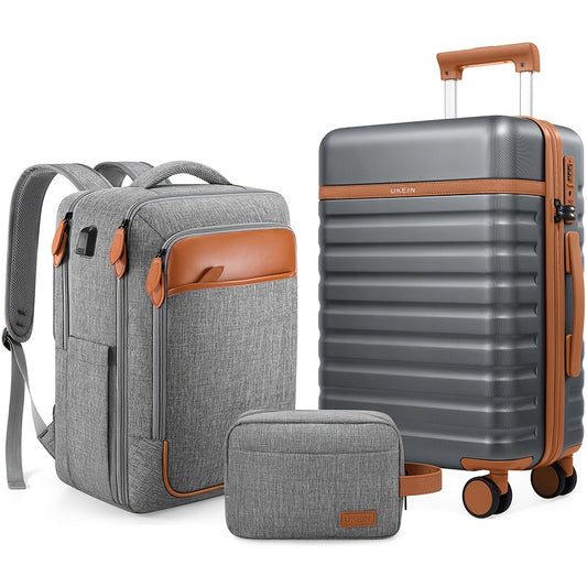 Hybrid Hardside Luggage Set With Spinner Wheels Carry On