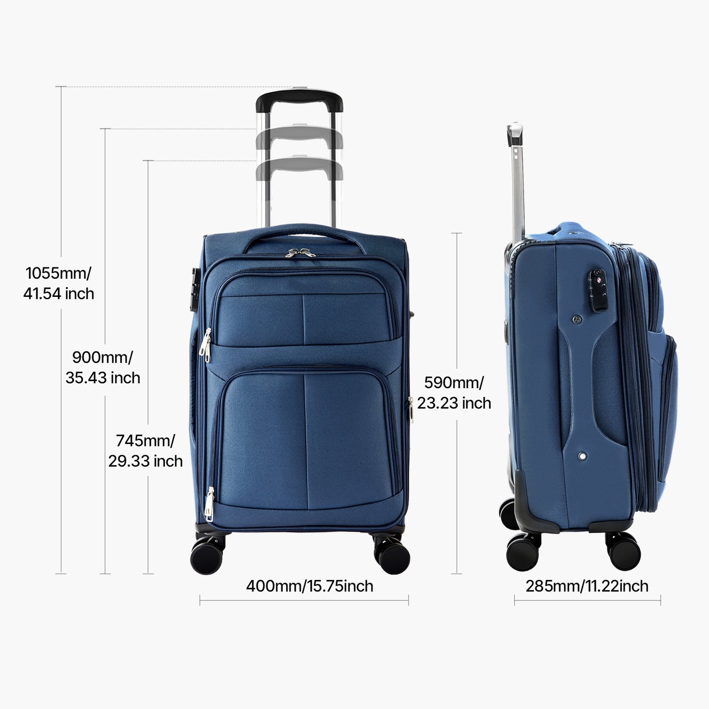 VEVOR Expandable Luggage With Spinner Wheels Carry On