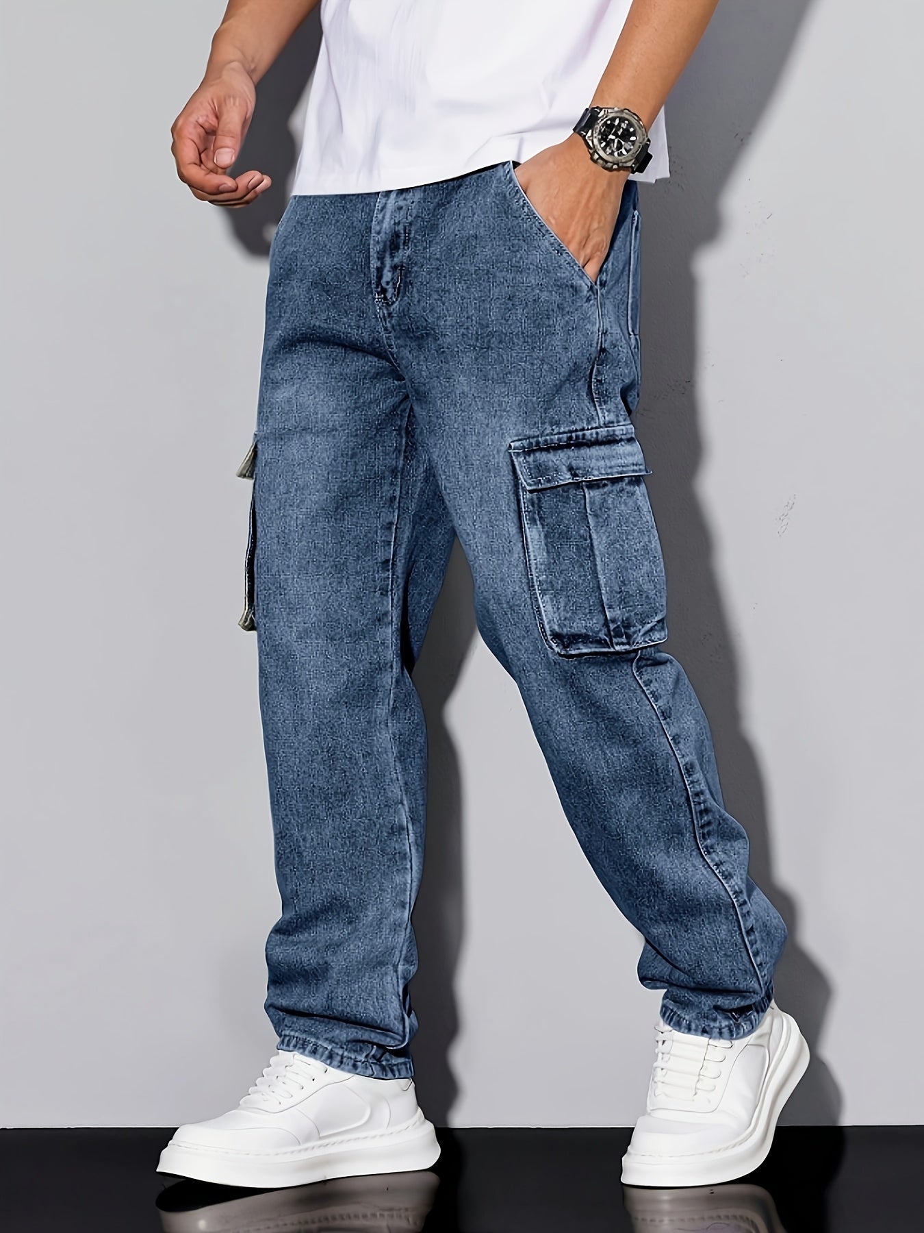 HME Men's Heavy-Duty Work Pants Denim With Utility Pockets
