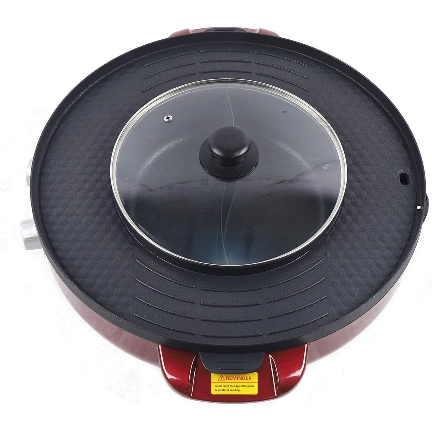 CNCEST 2 In 1 Electric Smokeless Grill Hot Pot Barbeque