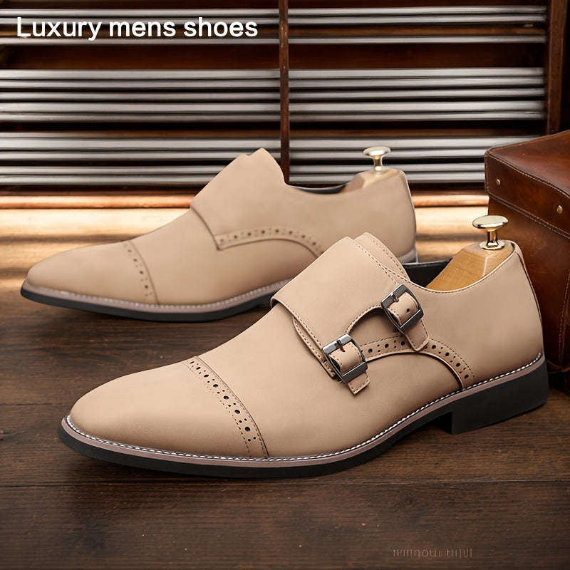 Mens Plus Size Fashion Formal Shoes Square Toe Casual