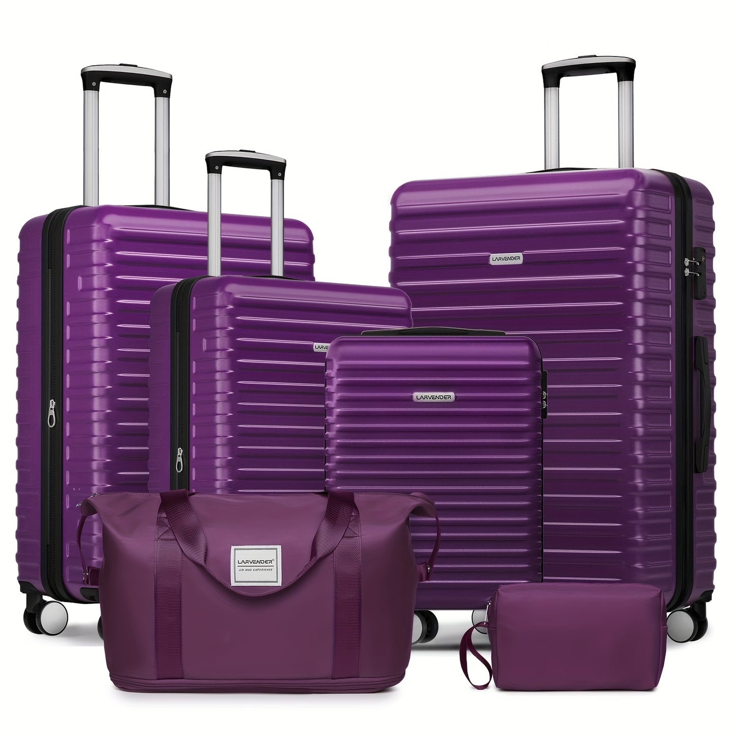 LARVENDER Expandable Hard Shell Luggage Set With TSA Lock