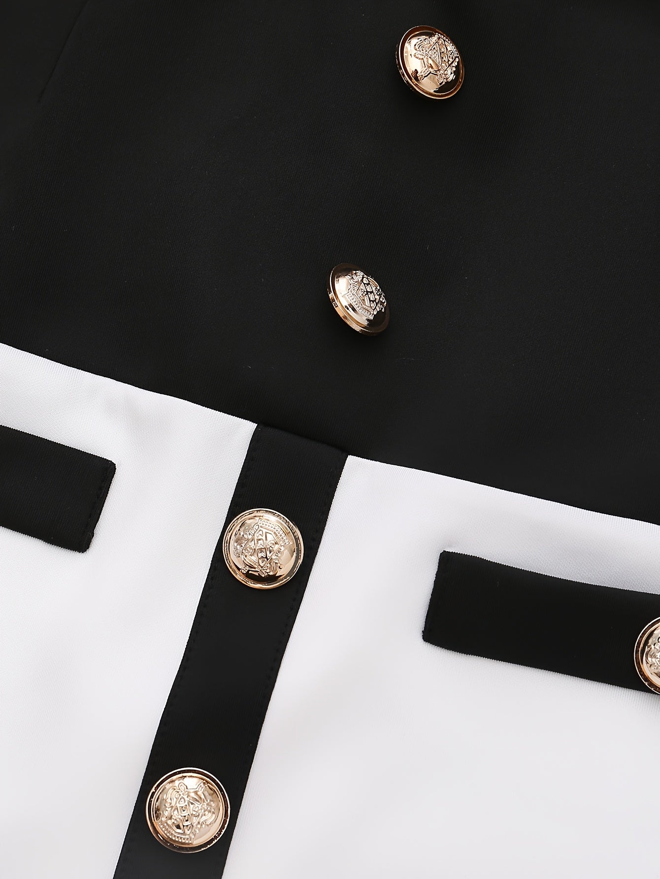 Elegant Two Piece Set Jacket and Skirt With Button Placket