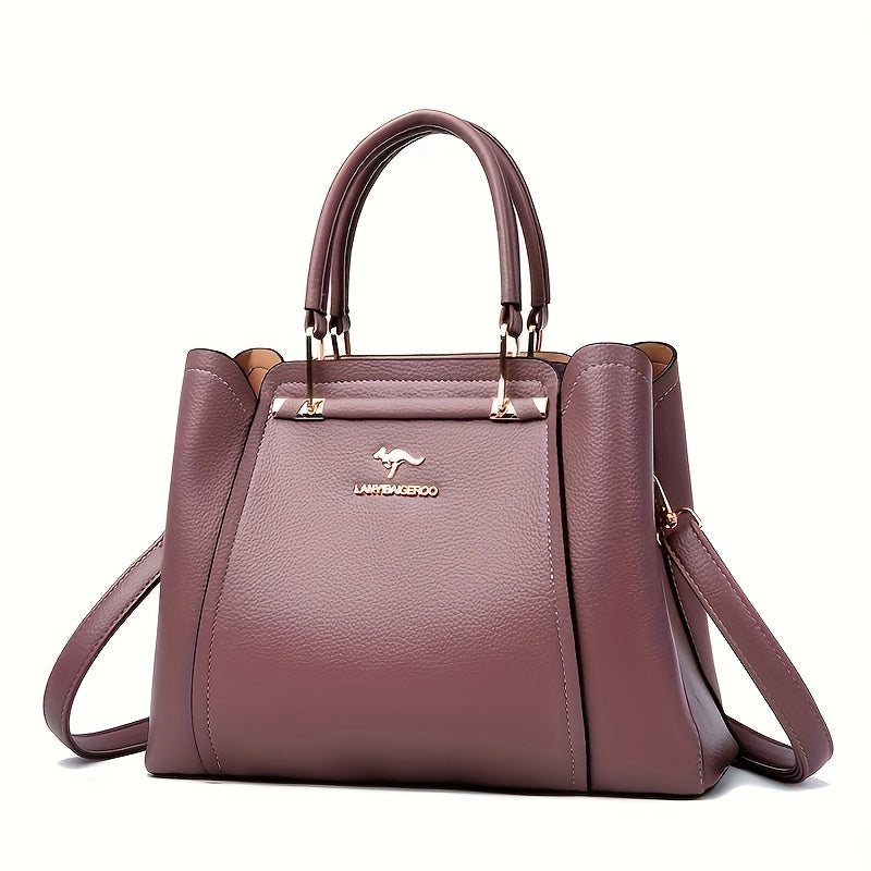 Nylon Convertible Crossbody Tote Bag With Golden Hardware