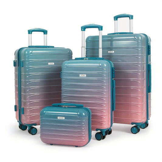 4pcs suitcase, hard-shell suitcase with spinner wheels, TSA lock, travel carry-on luggage - three colors to choose from, buy one get four, girly, bright color