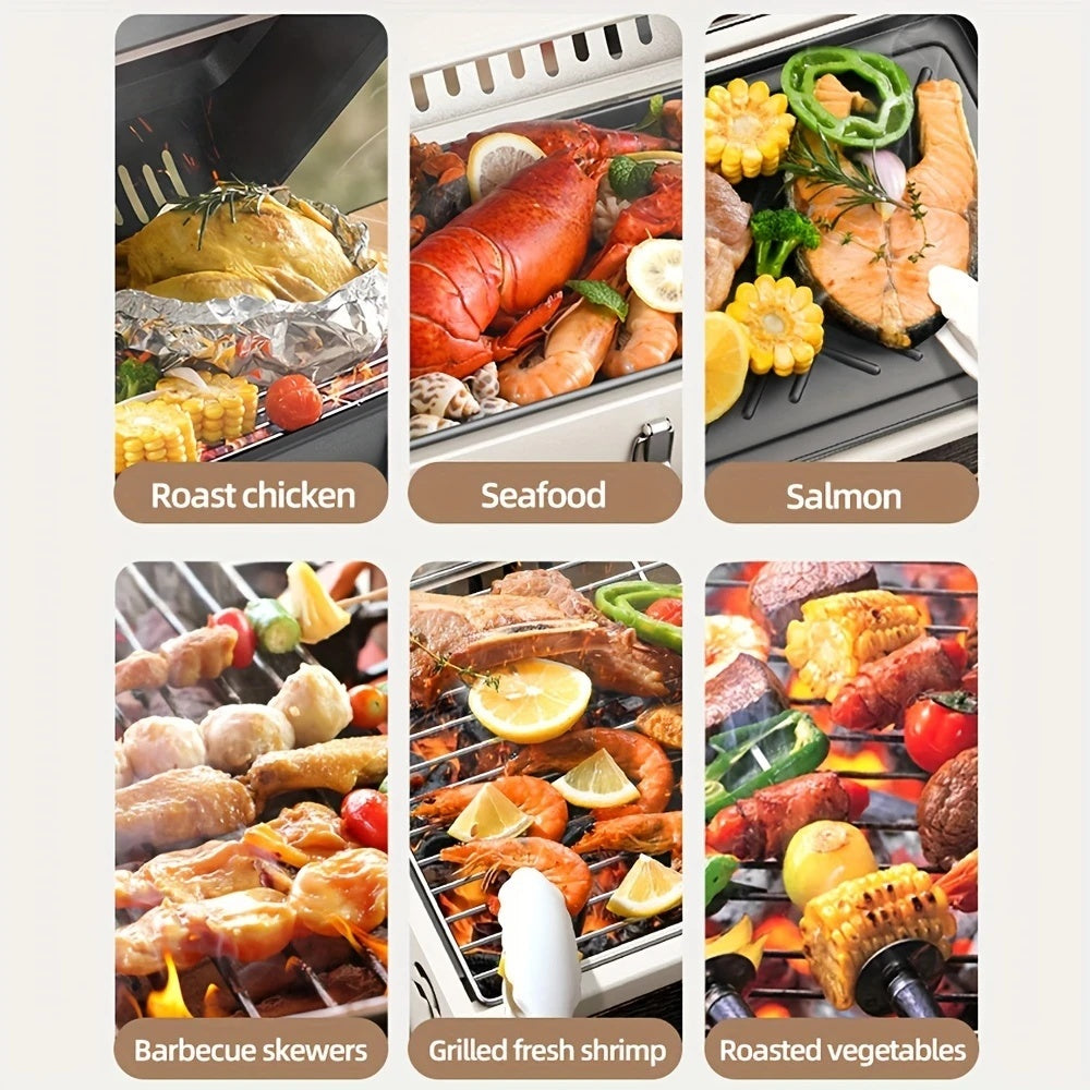 Roa Portable Folding Charcoal Grill With Smokeless Grills