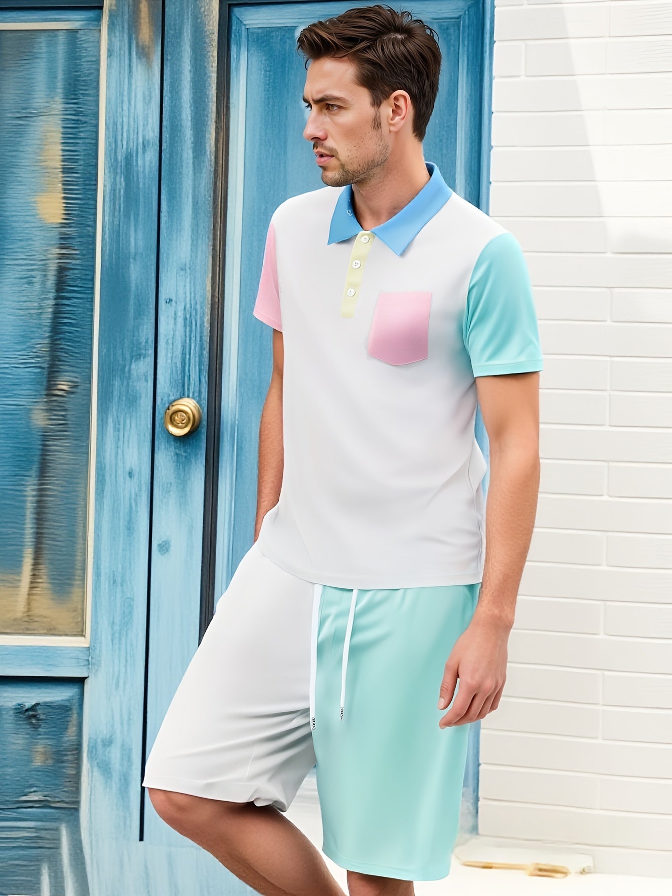 Spo Men Polo Shirt And Sweat Suit With Elastic Pockets